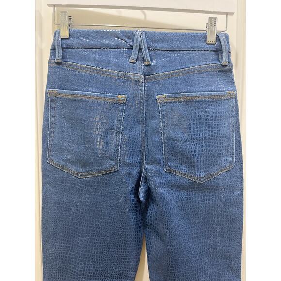 Good American Denim Snakeskin High Rise Straight Leg Jeans Sz 8 / 29 - Picture 7 of 8